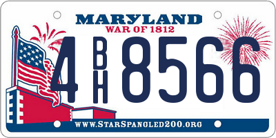 MD license plate 4BH8566
