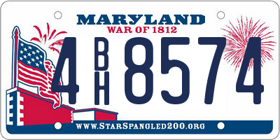 MD license plate 4BH8574