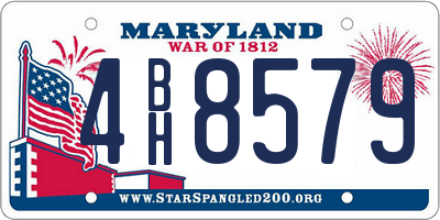 MD license plate 4BH8579