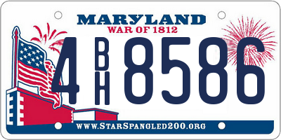 MD license plate 4BH8586