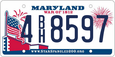 MD license plate 4BH8597