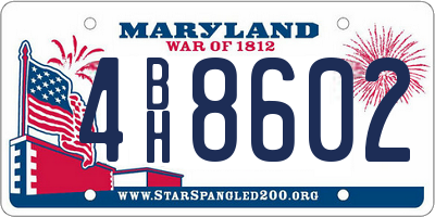 MD license plate 4BH8602