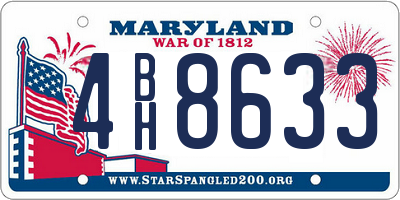 MD license plate 4BH8633