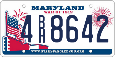 MD license plate 4BH8642