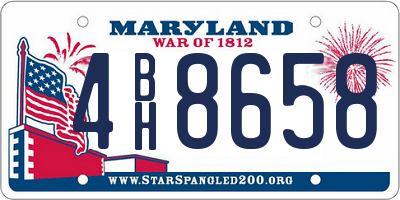 MD license plate 4BH8658