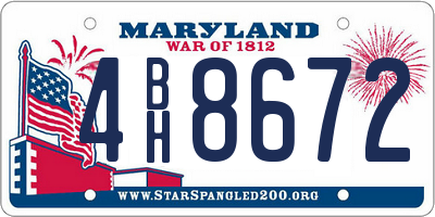 MD license plate 4BH8672