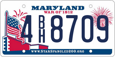 MD license plate 4BH8709