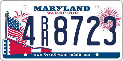 MD license plate 4BH8723