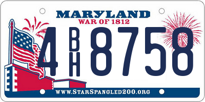 MD license plate 4BH8758