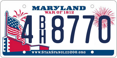 MD license plate 4BH8770