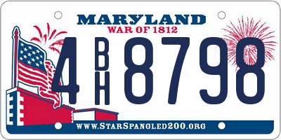 MD license plate 4BH8798