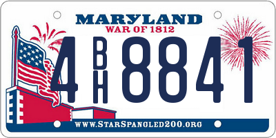 MD license plate 4BH8841