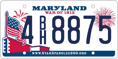 MD license plate 4BH8875