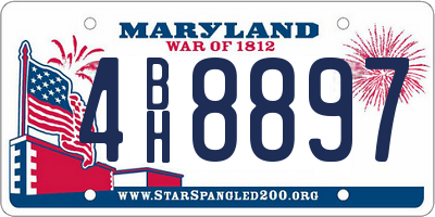 MD license plate 4BH8897