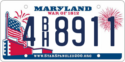 MD license plate 4BH8911