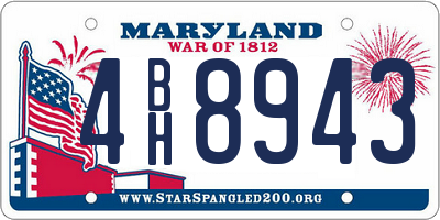 MD license plate 4BH8943