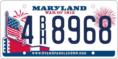 MD license plate 4BH8968