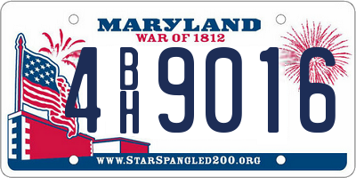 MD license plate 4BH9016