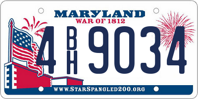 MD license plate 4BH9034