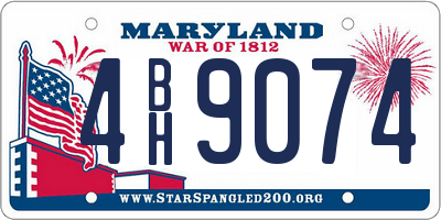 MD license plate 4BH9074