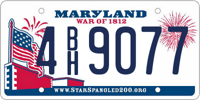 MD license plate 4BH9077