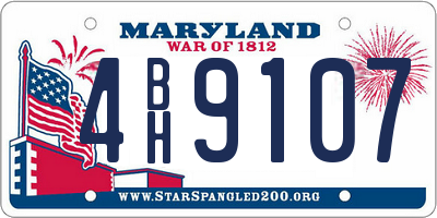 MD license plate 4BH9107