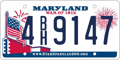 MD license plate 4BH9147