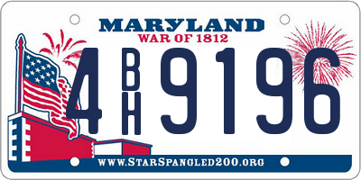 MD license plate 4BH9196