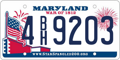 MD license plate 4BH9203