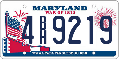 MD license plate 4BH9219