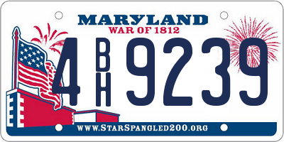 MD license plate 4BH9239