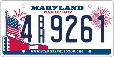 MD license plate 4BH9261