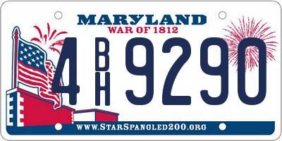 MD license plate 4BH9290