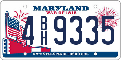 MD license plate 4BH9335