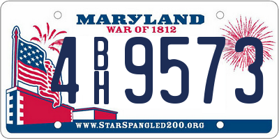 MD license plate 4BH9573