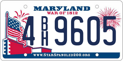 MD license plate 4BH9605