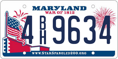 MD license plate 4BH9634