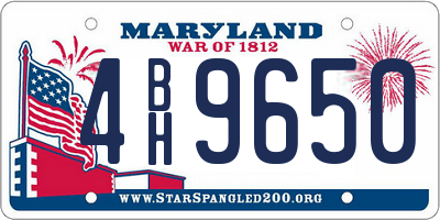 MD license plate 4BH9650