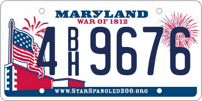 MD license plate 4BH9676