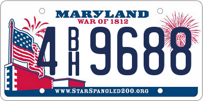 MD license plate 4BH9688