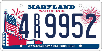 MD license plate 4BH9952
