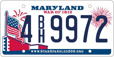 MD license plate 4BH9972