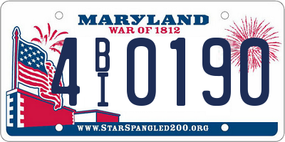 MD license plate 4BI0190