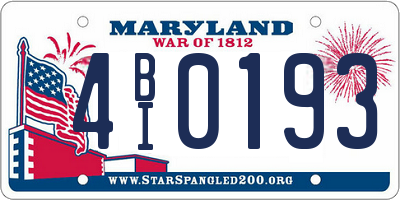 MD license plate 4BI0193