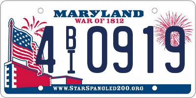 MD license plate 4BI0919