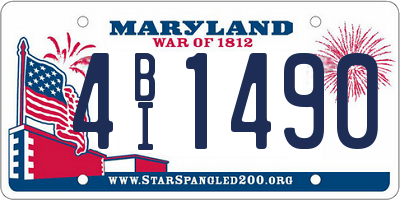 MD license plate 4BI1490