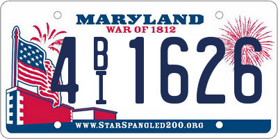 MD license plate 4BI1626