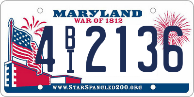 MD license plate 4BI2136