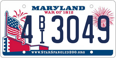 MD license plate 4BI3049
