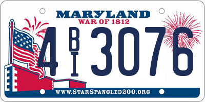MD license plate 4BI3076